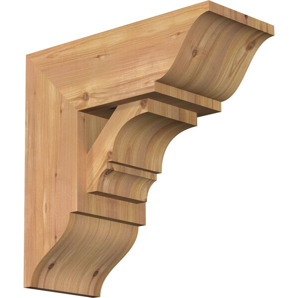 Ekena Millwork Balboa Traditional Smooth Bracket w/ Offset Brace, Western Red Cedar, 7 1/2"W x 18"D x 18"H BKT0806X18X18BOA01SWR - main